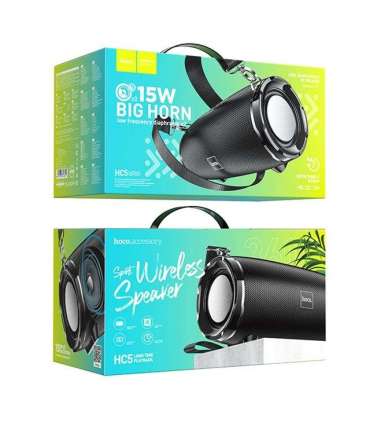 HOCO HC5 Cool Enjoy Portable speaker Blutooth/ FM/ TF card/ USB memory stick/ AUX 2 x 15 W Black