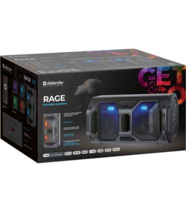 Defender Rage Stereo portable speaker Black 50 W