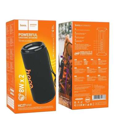 HOCO HC27 Soundful Portable speaker Blutooth/ FM/ TF card/ USB memory stick/ AUX 2 x 8 W Black