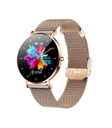 Manta Alexa women's smartwatch gold + pink strap