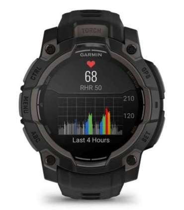 Garmin Instinct 3 AMOLED 3.05 cm (1.2") 45 mm Digital 390 x 390 pixels Touchscreen Black GPS (satellite)