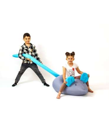 Sako bag pouffe Mouse grey-blue L 110 x 80 cm