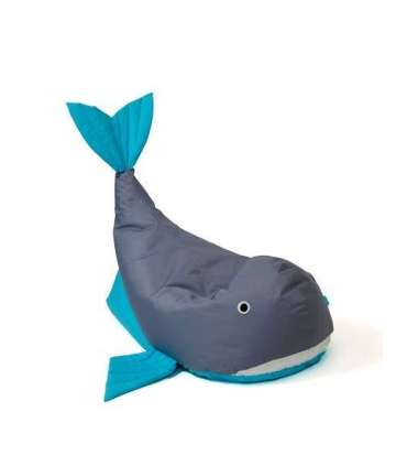 Sako bag pouffe Whale grey-blue L 110 x 80 cm