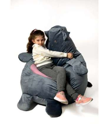 Sack Sako Kätzchen grau L 105 x 80 cm