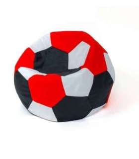Sako bag pouffe ball white-black-red L 80 cm