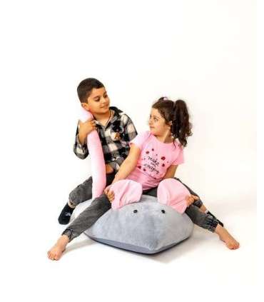 Sako bag pouffe Mouse grey-pink L 110 x 80 cm