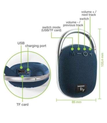 Techly ICASBL321BL portable speaker Mono portable speaker Blue 5 W