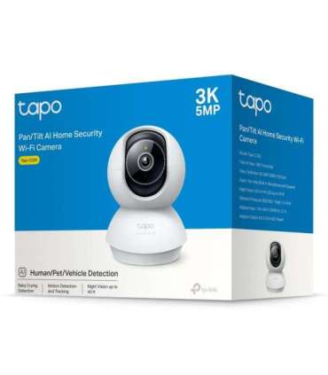 TP-Link Tapo Pan/Tilt AI Home Security Wi-Fi Camera SPEC: 3K 5MP (2880×1620), 2.4 GHz, Horizontal 360º