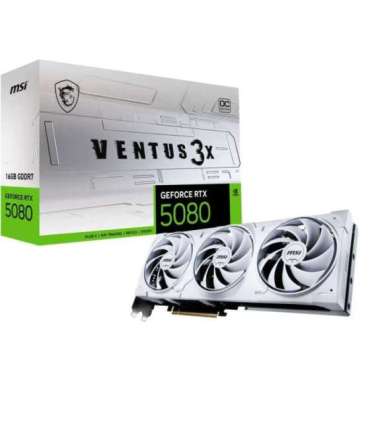 MSI VENTUS GEFORCE RTX 5080 16G 3X OC WHITE graphics card NVIDIA 16 GB GDDR7