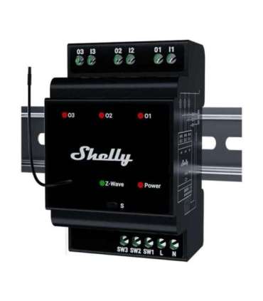 Shelly Qubino Wave Pro 3 Z-Wave 3 channel DIN rail relay