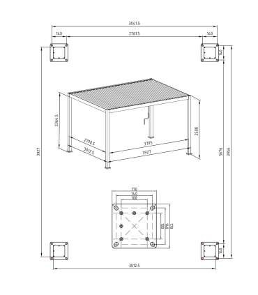 Varikatus MIRADOR-111 3x4m, hele puidude