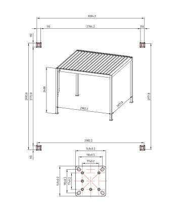 Varikatus MIRADOR-88 3x3m, tumehall