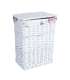 Pesukorv MAX-2, 38x27xH52cm, valge punutis, lilleline kangas