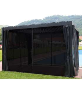 Шатёр MIRADOR 3x3xH2,5м с текстильными боковыми стенками, тёмно-серый