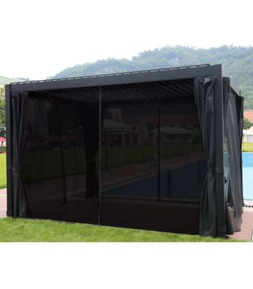 Шатёр MIRADOR 3x3xH2,5м с текстильными боковыми стенками, тёмно-серый