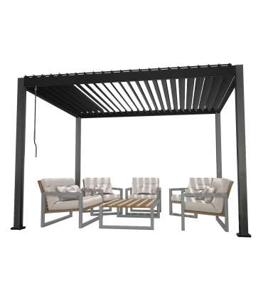 Varikatus MIRADOR-111 3x4m textilene seintega, tumehall