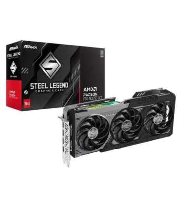 ASRock AMD Radeon™ RX 9070 XT Steel Legend Dark 16GB graphics card