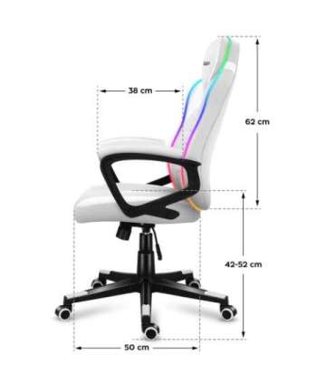 Huzaro Force 2.5 RGB WHITE MESH gaming chair