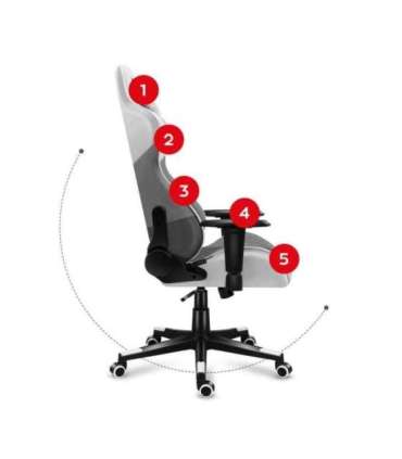 Huzaro Force 6.2 PC gaming chair Bucket (cradle) seat Grey, White