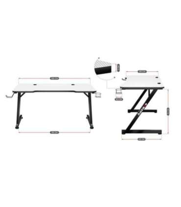 GAMING DESK HUZARO HERO 2.5 WHITE
