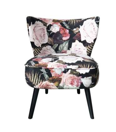 Кресло LA PERLA 63x73xH76см, материал покрытия: бархатная ткань, цвет: цветистый