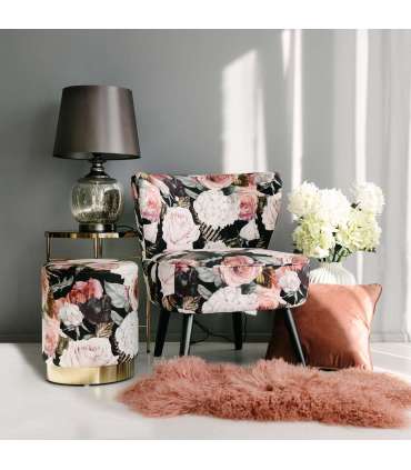 Tugitool LA PERLA, 63x73xH76cm, kattematerjal: samet kangas, värv: lilleline