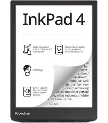 PocketBook InkPad 4 e-book reader Touchscreen 32 GB Wi-Fi Black, Silver