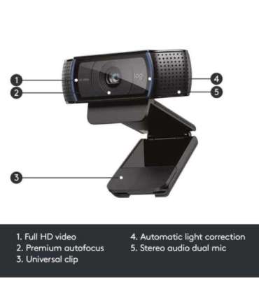 LOGITECH C920 HD Pro Webcam USB black