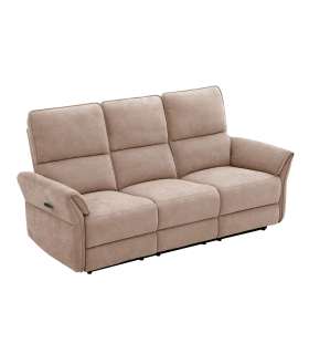 Diivan DAMIKA 3-kohaline elektriline recliner 200x92xH103cm, helepruun