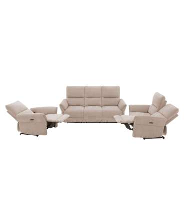 Diivan DAMIKA 3-kohaline elektriline recliner 200x92xH103cm, helepruun
