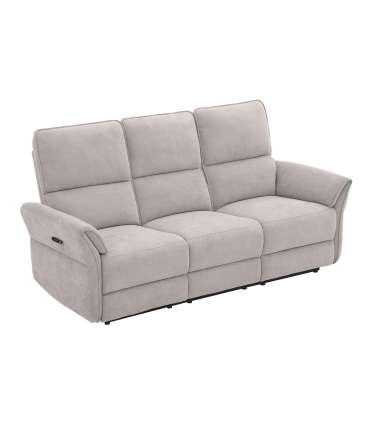 Diivan DAMIKA 3-kohaline elektriline recliner 200x92xH103cm, hall