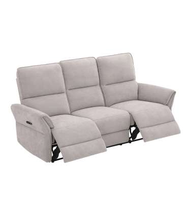 Diivan DAMIKA 3-kohaline elektriline recliner 200x92xH103cm, hall
