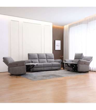 Diivan DAMIKA 3-kohaline elektriline recliner 200x92xH103cm, hall
