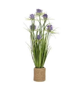 Kunstlill IN GARDEN H70cm, lilla krüsanteem, rohukõrred potis