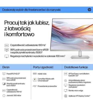 HP Series 5 27-inch FHD height-adjustable monitor - 527sh