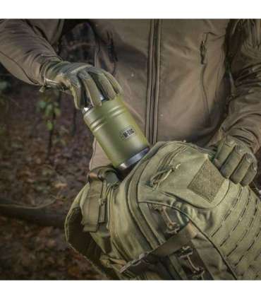 M-Tac UN-R02-750A Food thermos with foldable stainless steel spoon, 750 ml, olive green