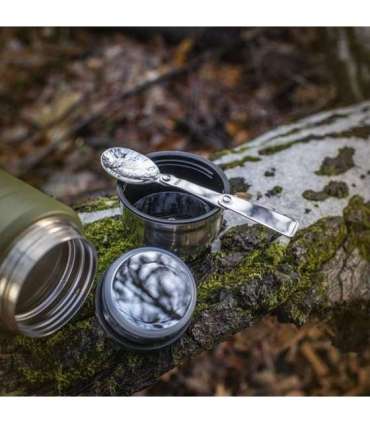 M-Tac UN-R02-750A Food thermos with foldable stainless steel spoon, 750 ml, olive green