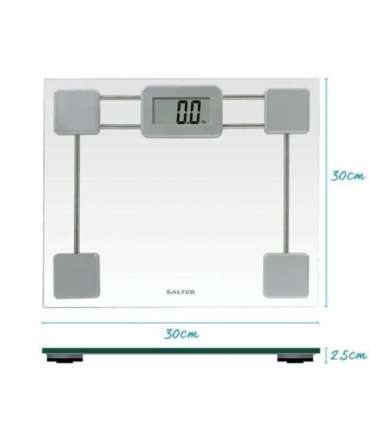 Salter 9081 SV3R Toughened Glass Compact Electronic Bathroom Scale