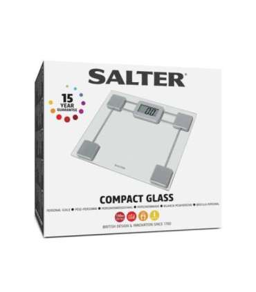 Salter 9081 SV3R Toughened Glass Compact Electronic Bathroom Scale