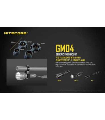 FLASHLIGHT ACC GUN MOUNT/GM04 18MM NITECORE