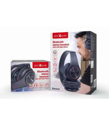 Gembird BHP-LED-01 headphones/headset Wired & Wireless Head-band Music/Everyday Micro-USB Bluetooth Black