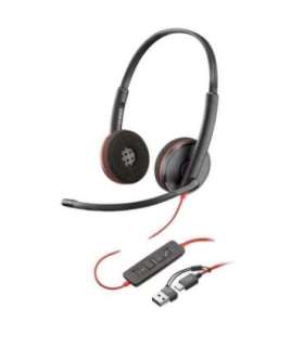 HP Poly Blackwire 3220 Stereo USB-C Headset +USB-C/A Adapter