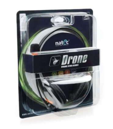NATEC Drone Headset Wired Head-band Calls/Music Black, Orange