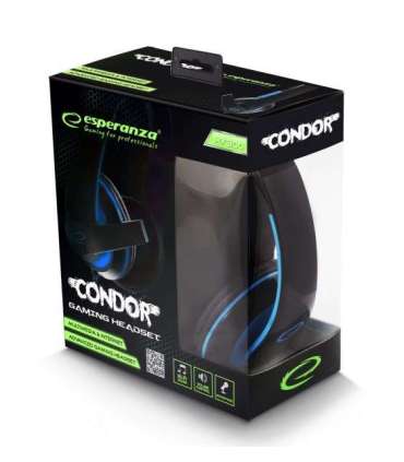 Esperanza EGH300B Headset Wired Head-band Gaming Black, Blue