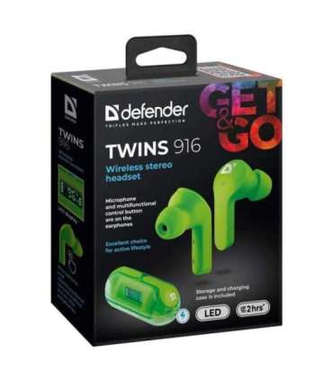 Bluetooth headphones TWINS 916 GREEN
