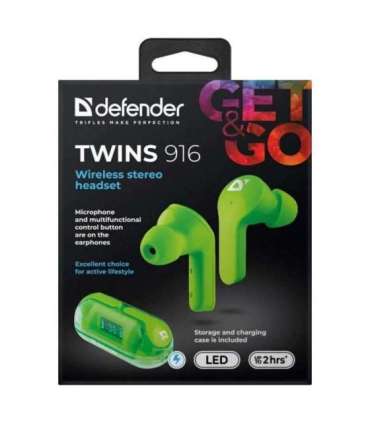 Bluetooth headphones TWINS 916 GREEN