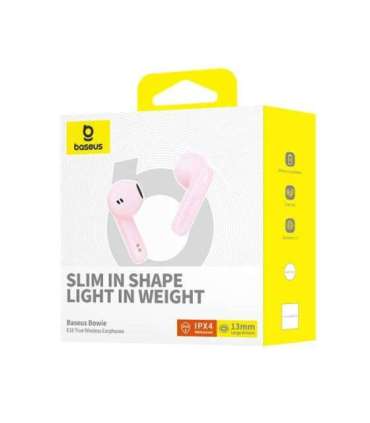 Baseus Bowie E16 Headset True Wireless Earphones In-ear Calls/Music USB Type-C Bluetooth Pink