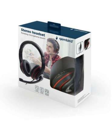 Gembird MHS-03-BKRD headphones/headset Wired Head-band Gaming Black, Red