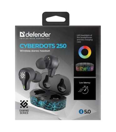 HEADPHONES DEFENDER BLUETOOTH CYBERDOTS 250 GAMING BLACK