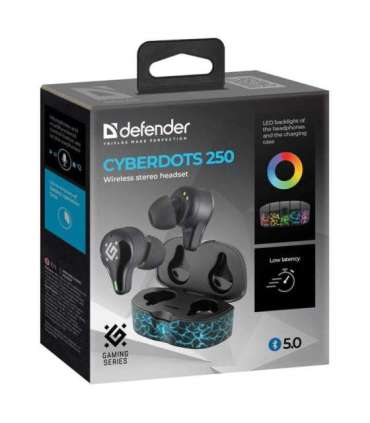 HEADPHONES DEFENDER BLUETOOTH CYBERDOTS 250 GAMING BLACK